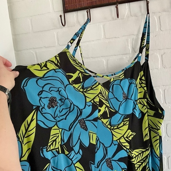 Maxi dress Fairy Floral print Chiffon Dark Romantic Fluid Flowy 3X - Picture 3 of 13